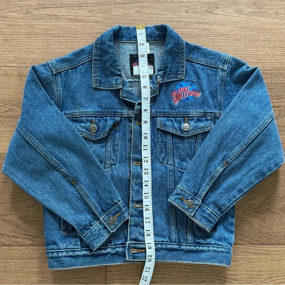 Planet Hollywood Vintage Embroidered Kids Denim Jacket - Youth Size M - Denim - Picture 3 of 8